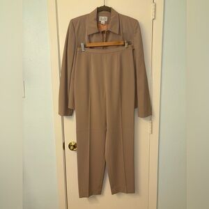 Ann Taylor Women's Beige 90s Minimalist Pantsuit